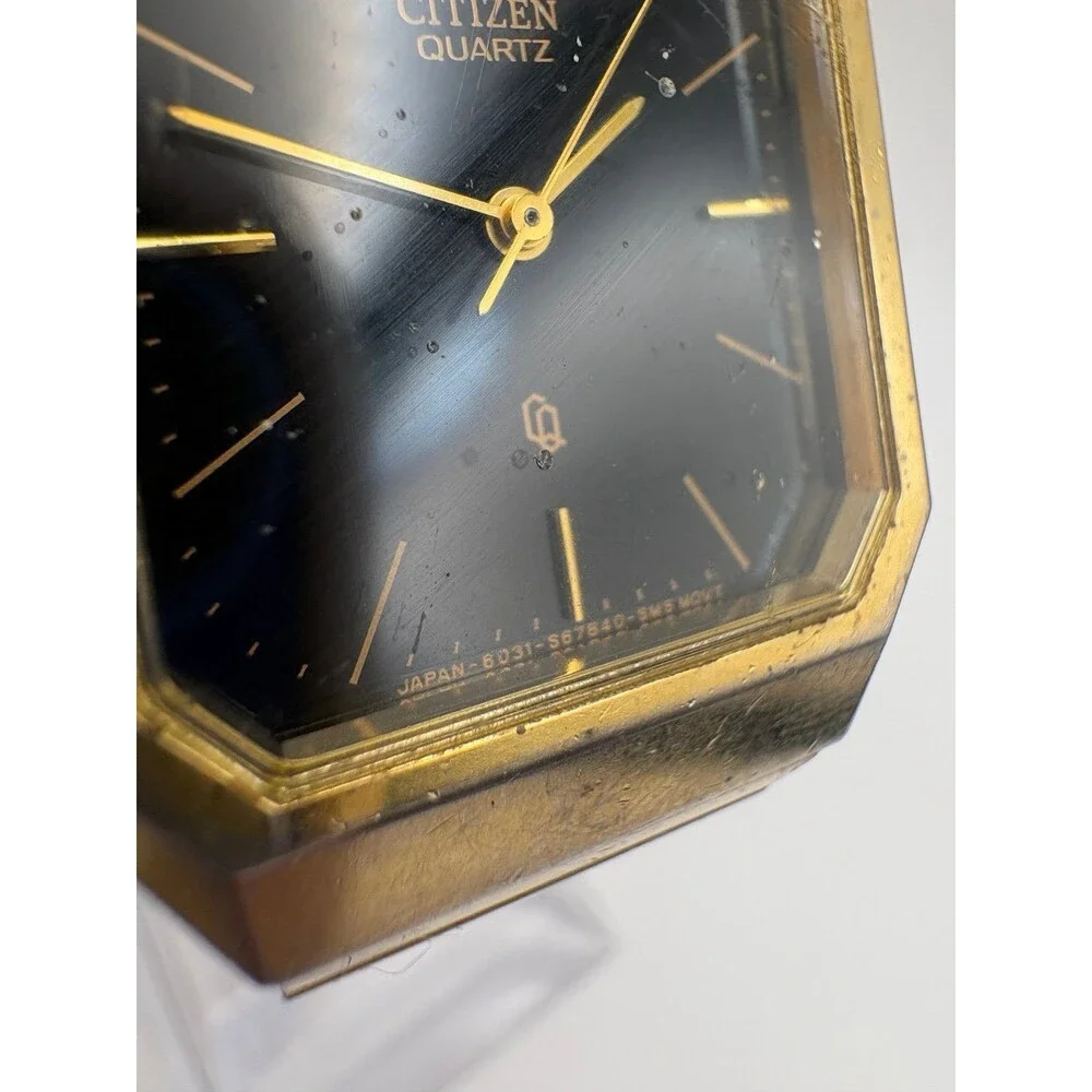 Vintage Citizen Quartz Gold-Tone Octagonal Watch Cal 6031 square